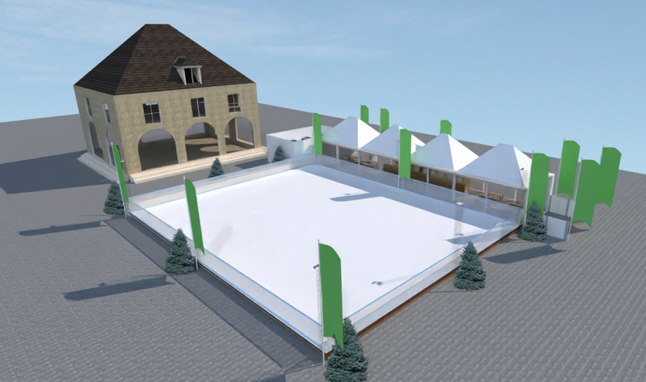 Artist impression of what the ice rink will look like. 